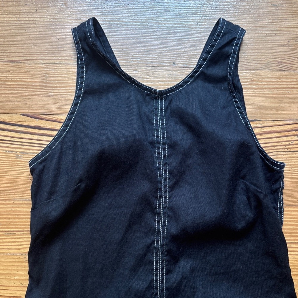 Tommy Bahama Shift Dress Women Black Contrast Stitch Linen Blend SIZE S - Picture 2 of 7